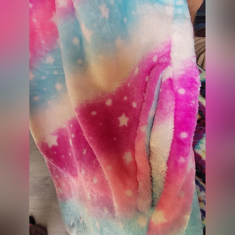 Rainbow Unicorn Onesie Pajamas Size Medium - Picture 5 of 9